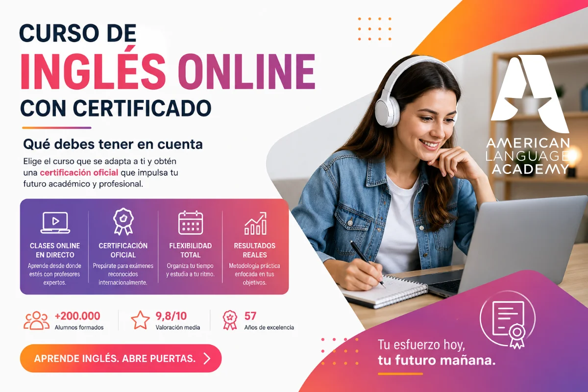 Curso de inglés online con certificado: qué debes tener en cuenta